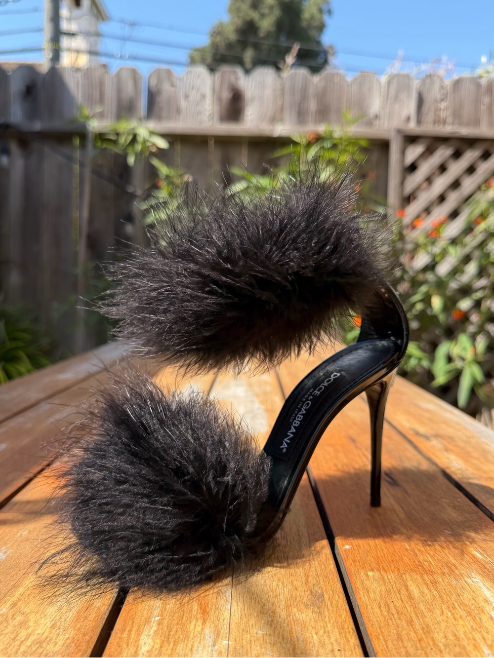 Dolce & Gabbana feather-embellished sandals